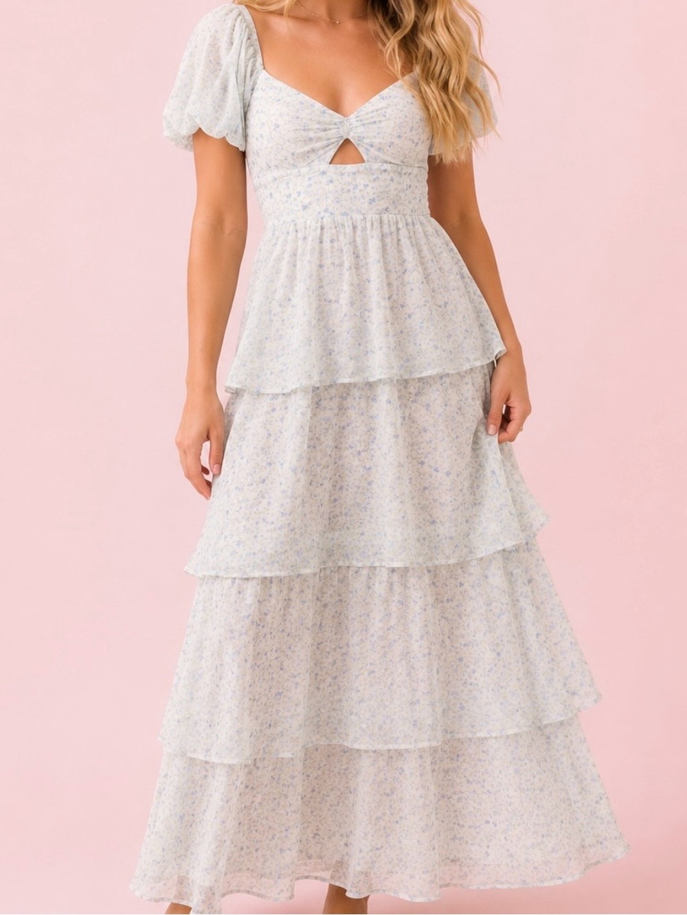 NEW Altar’d State White and Blue Floral Maxi Dress Size Medium & 3XL Available